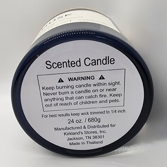 NEW Kirkland's 24oz 3 wick DUSK Scented Candle essential oils coconut blend wax - Picture 6 of 7